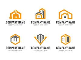 conjunto de logotipo da empresa de construção vetor
