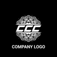 logotipo de forma de mandala de royalties de carta ccc. logotipo da arte do pincel ccc. logotipo ccc para uma empresa, negócios e uso comercial. vetor