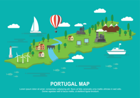Ilustração vetorial do mapa de Portugal