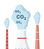 chaminés industriais coloridas com fumaça. tubos de desenho animado com vapor de usina de energia. fábrica da indústria e conceito de poluição. ilustração vetorial. vetor