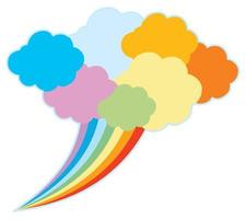 nuvem de fala colorida e arco-íris vetor