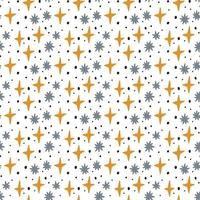 padrão de estrela de floco de neve minimalista sem emenda. doodle brilhar brilhante chuveiro de bebê escandinavo papel de parede fundo. design de tecido têxtil para crianças vetor