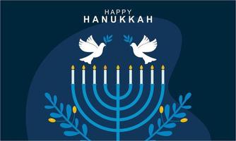 menorá de Chanucá. feliz feriado judaico conceito de hanukkah vetor