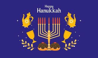 menorá de Chanucá. feliz feriado judaico conceito de hanukkah vetor