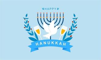 menorá de Chanucá. feliz feriado judaico conceito de hanukkah vetor