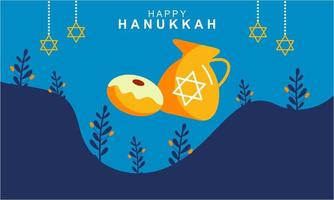 menorá de Chanucá. feliz feriado judaico conceito de hanukkah vetor