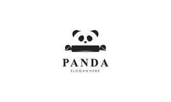 modelo de vetor de design de logotipo de silhueta de urso panda