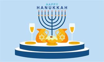 menorá de Chanucá. feliz feriado judaico conceito de hanukkah vetor