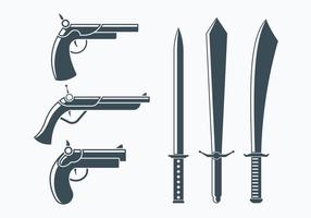 Coleção de armas do mosqueteiro vetor