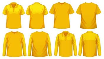 conjunto de diferentes tipos de camisa na mesma cor vetor