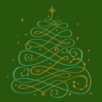 árvore de Natal de vetor. elemento decorativo ornamentado abstrato criativo para cartões de férias, banners. ilustração de arte vetorial vetor