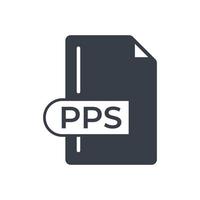 ícone de formato de arquivo pps. ícone preenchido de extensão pps. vetor