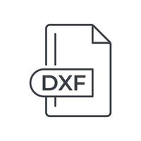 ícone de formato de arquivo dxf. ícone da linha de extensão dxf. vetor