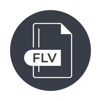 ícone de formato de arquivo flv. ícone de extensão flv preenchido. vetor