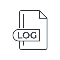 ícone de formato de arquivo de log. ícone de linha de extensão de log. vetor