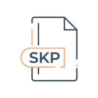 skp ícone de formato de arquivo. skp ícone da linha de extensão. vetor