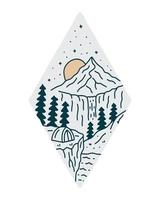 acampamento natureza aventura para distintivo adesivo ilustração gráfica arte vetorial design de camiseta vetor