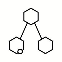 ícone de linha vetorial de estrutura química única ii vetor