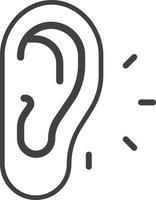 ilustração de orelha em estilo minimalista vetor