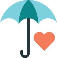 ilustração de guarda-chuva e coração em estilo minimalista vetor