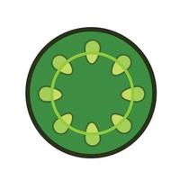 ilustração vetorial de caule verde dicotilo isolada no fundo branco. desenho de pictograma com tema de biologia e planta com estilo de arte plana simples de desenho animado. desenho moderno e limpo. vetor