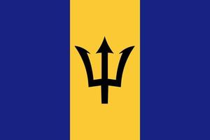 Bandeira de Barbados. cores e proporções oficiais.