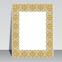 design de capa de livro islâmico, borda de moldura árabe. vetor