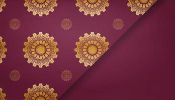 banner cor de vinho com ornamento de ouro vintage para design sob seu logotipo vetor