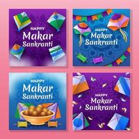 modelos de mídia social makar sankranti vetor