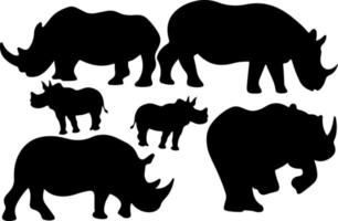 vetor de silhueta de rinoceronte para sites, obras de arte relacionadas a gráficos
