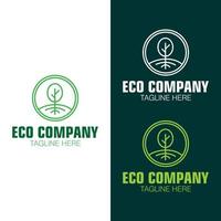 design de logotipo de marca de empresa de ecologia abstrata, design de modelo de logotipo com ícone de planta vetor