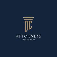 logotipo monograma inicial oc para escritório de advocacia, advogado, advogado com estilo de pilar vetor