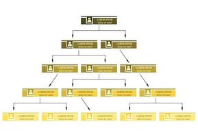 conceito de estrutura de negócios colorido, esquema de organograma corporativo com ícones de pessoas. ilustração vetorial. vetor