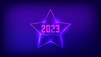 2023 feliz ano novo fundo neon vetor