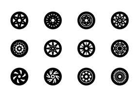 Conjunto de ícones das rodas vetor