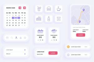 elementos gui para aplicativo móvel de entrega de comida vetor