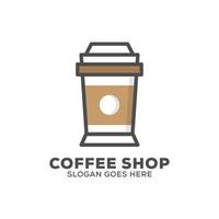 mangas de café inspiração de logotipo de copo de papel, pode usar modelo de logotipo de cafeteria ou café e bar vetor
