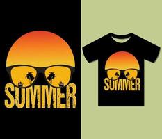 design de camiseta por do sol de verão. pronto para imprimir para vestuário, pôster, vibrações, ascensão, silhueta, ilustração. camiseta moderna e moderna, arte, tipografia, vetor de camiseta retrô.