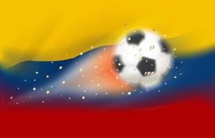 bola de futebol voadora com bandeira do equador. ilustração em vetor 3D