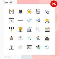 conjunto moderno de 25 cores planas e símbolos, como elementos de design de vetores editáveis de computador móvel responsivo a nomeação