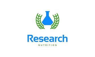 vetor de conceito de design de logotipo de nutrição de pesquisa, vetor de conceito de design de logotipo de comida