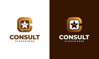 vetor de conceito de design de logotipo de consulta estrela, design de modelo de logotipo de agência de consultoria moderna