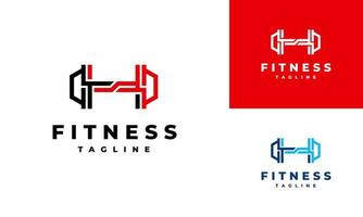 designs de logotipo de fitness de linha moderna, modelo de ícone de símbolo de logotipo de academia vetor