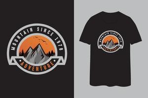 design de camiseta de montanha 5 vetor