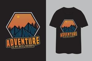 design de camiseta de montanha 3 vetor