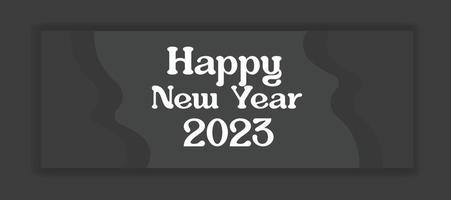 feliz ano novo 2023 modelo de cartaz de design de tipografia de texto vetor