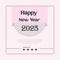 feliz ano novo 2023 modelo de cartaz de design de tipografia de texto vetor