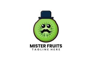 modelo plano moderno senhor logotipo de frutas kiwi vetor