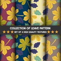 coleção de padrões de textura de folhas coloridas vetor