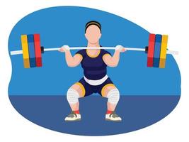ilustração de musculação de levantador de peso feminino. vetor